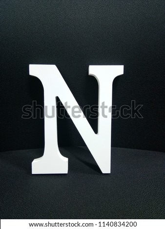 White Letter N On Black Background