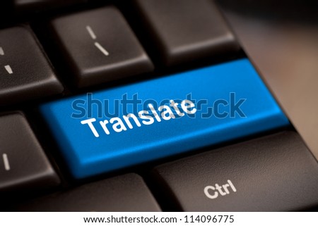 Translate Computer Key In Blue Showing Online Translator