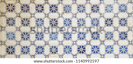 Portuguese old tile tiled wall