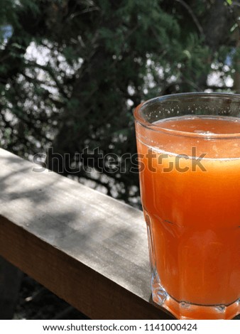 orange juice glass outdoor