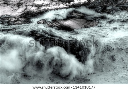 homage to Dalí, surrealistic photography of waves at low shutter speed to give a feeling of movement with flou effect, abstract background,