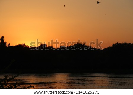 Photography showing a sundown