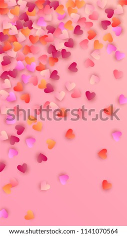  Red Hearts Falling on Pink Background. Illustration with Red Hearts for your Design.
    Wedding Background for Greeting Card, Invitation or Banner.
 Vector illustration
