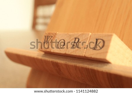Wooden Block Text of Word