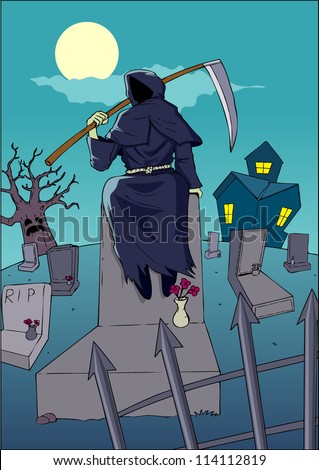 Illustration of the grim reaper
