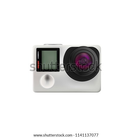 Action camera without box. Vector image isolated on white background Royalty-Free Stock Photo #1141137077