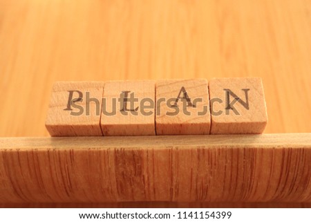 Wooden Block Text of Plan