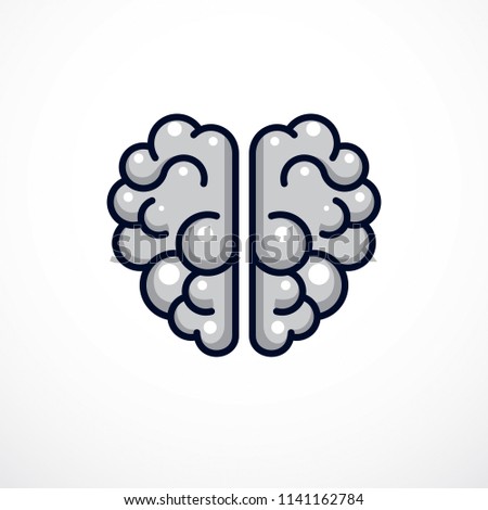 Human anatomical brain vector illustration, logo or icon.