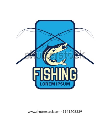 fishing logo with text space for your slogan / tag line, vector illustration