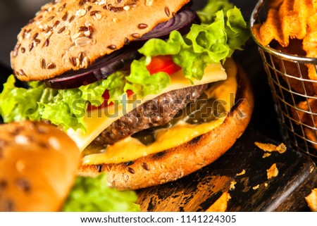 Delicious grilled burgers
