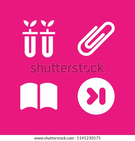 education icon set. With paperclip, next and science  vector icons for graphic design and web