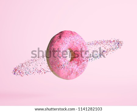 Donut planet background concept
