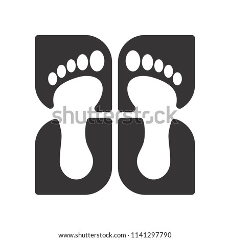 foot logo. reflexology icon. finger symbol. vector eps 08.