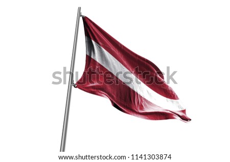 LATVIA Flag waving white background