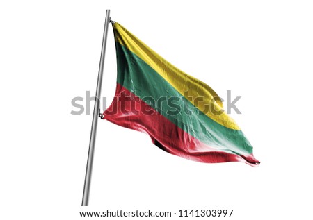 LITHUANIA Flag waving white background