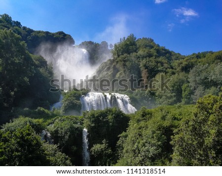 View on the Marmore waterfalls, Terni - Italy