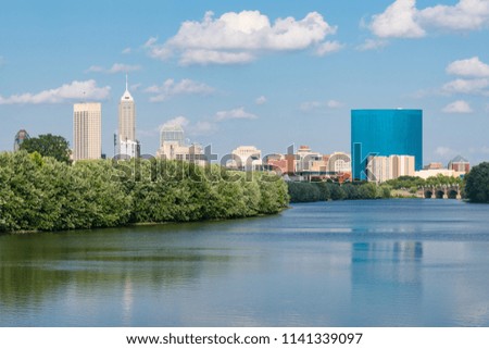Indianapolis City Skyline along the White River
