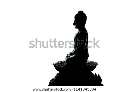 buddha statue isolated om white.
