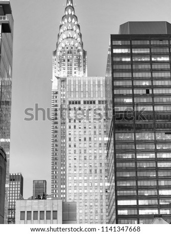 New York Manhattan skyline and buildings.