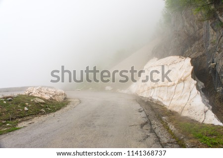 mountain road with fod