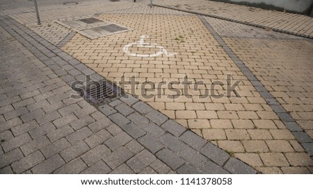 Parking place for disabled. Handicap only concept