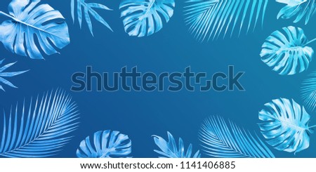 Exotic tropical leaves background.Nature and summer concepts ideas