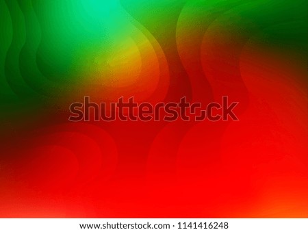 Light Green, Red vector background with bubble shapes. Brand new colored illustration in marble style with gradient. The template for cell phone backgrounds.