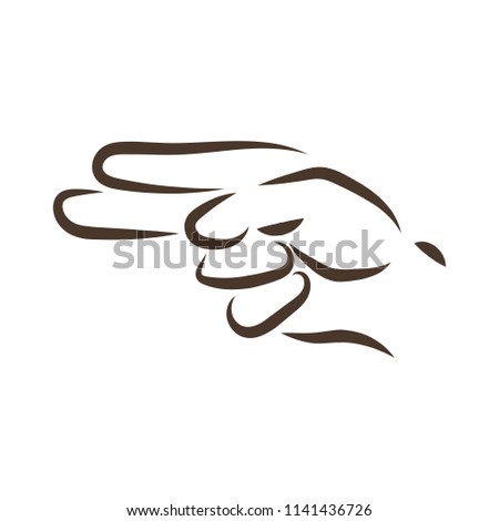 sign language H isolated on white background. Vector Illustration. 