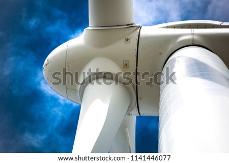 Turbine windmill close up  Royalty-Free Stock Photo #1141446077