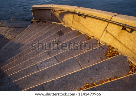 granite stairs down to the river