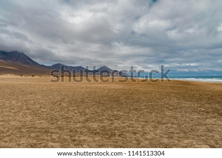 spectacular lunar scenery of the beach of Cofete in spain island of Fuerteventura famous for kitesurfing