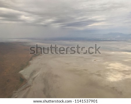 Storm approvhing over the Great Salt Lake in Utah