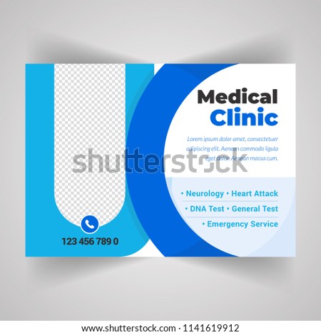 Medical Horizontal Flyer design. Modern modecal brochure template. advertisement, presentation, magazine page. a4 size vector illustration. EPS 10