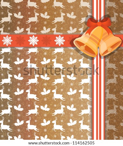 Vector gift card with bells