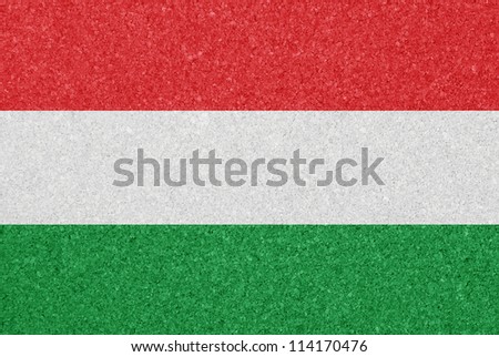 Cork board with the flag of Hungary painted on it