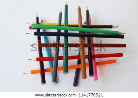 pencil tower rainbow