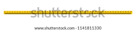 Measure Tape ruler metric measurement. Metric ruler. 50 centimeters metric vector ruler with yellow and black color. School equipment Royalty-Free Stock Photo #1141811330