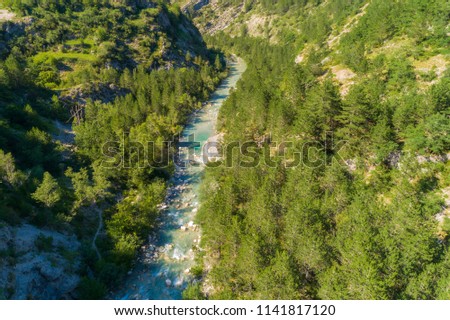 bird view of a river in france