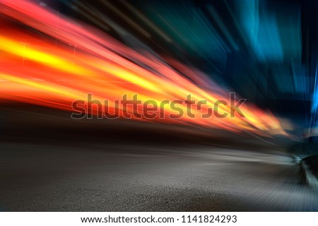 Blurred car lights, long exposure photo of traffic