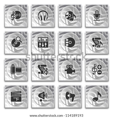 Icons on buttons with pattern, set 14.