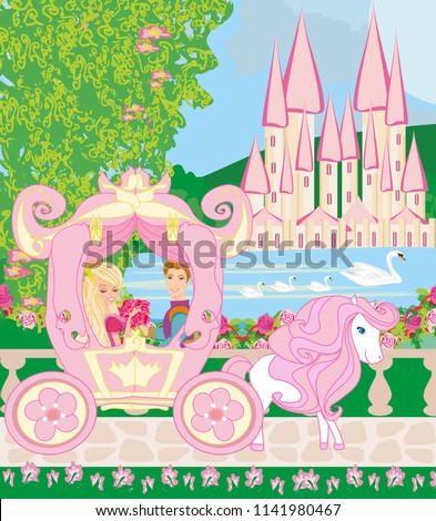 Princess with prince in the carriage