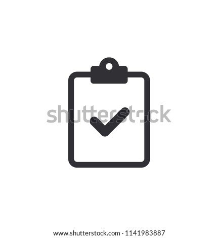 Tasks. Clipboard icon. Task done. Signed approved document icon. Project completed. Check Mark sign. Worksheet sign. Survey. Extra options. Application form. Fill in the form. Report. Office documents Royalty-Free Stock Photo #1141983887