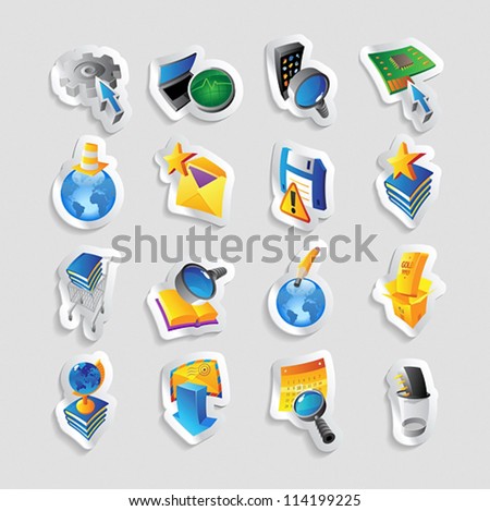 Icons for technology and computer interface. Vector illustration.