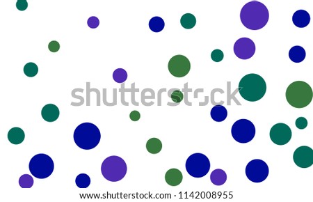Many Stylish, Modern Classy and Good Looking Blue, Violet and Green Bubbles of Different Size on White Background