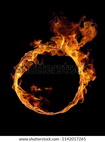 fiery hoop on a black background