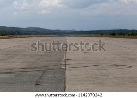 Old concrete army runway in Czech Republic
