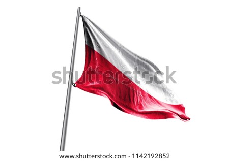 POLAND Flag waving white background