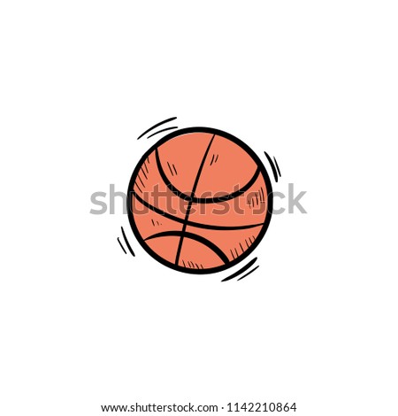 basketball doodle icon vector 