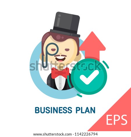 Business plan. Vector modern line design illustration icon
