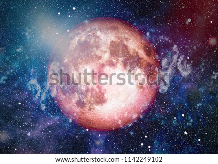 red moon in space  - Elements of this Image Furnished by NASA
